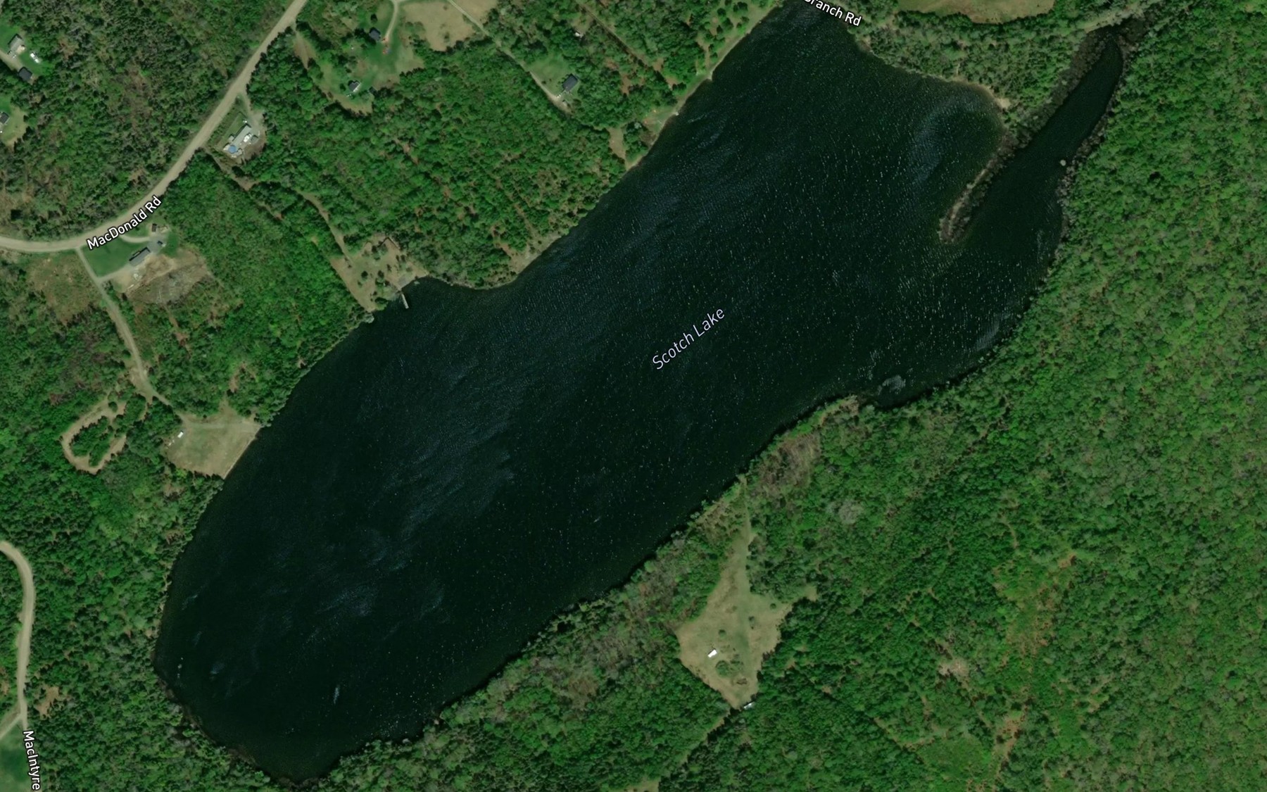 Satellite map of the Scotch Lake