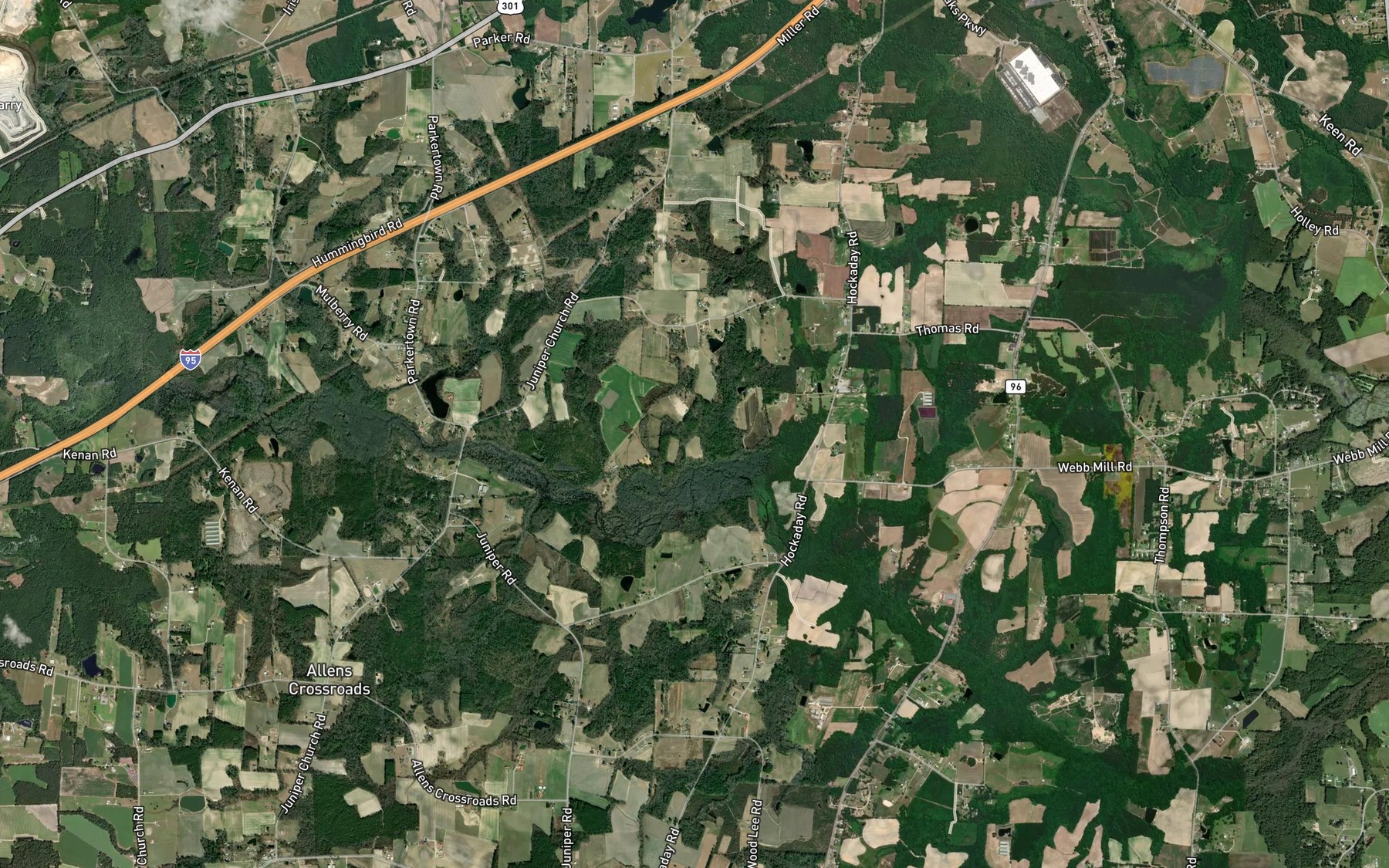 Satellite map of the Whitley Pond Number One
