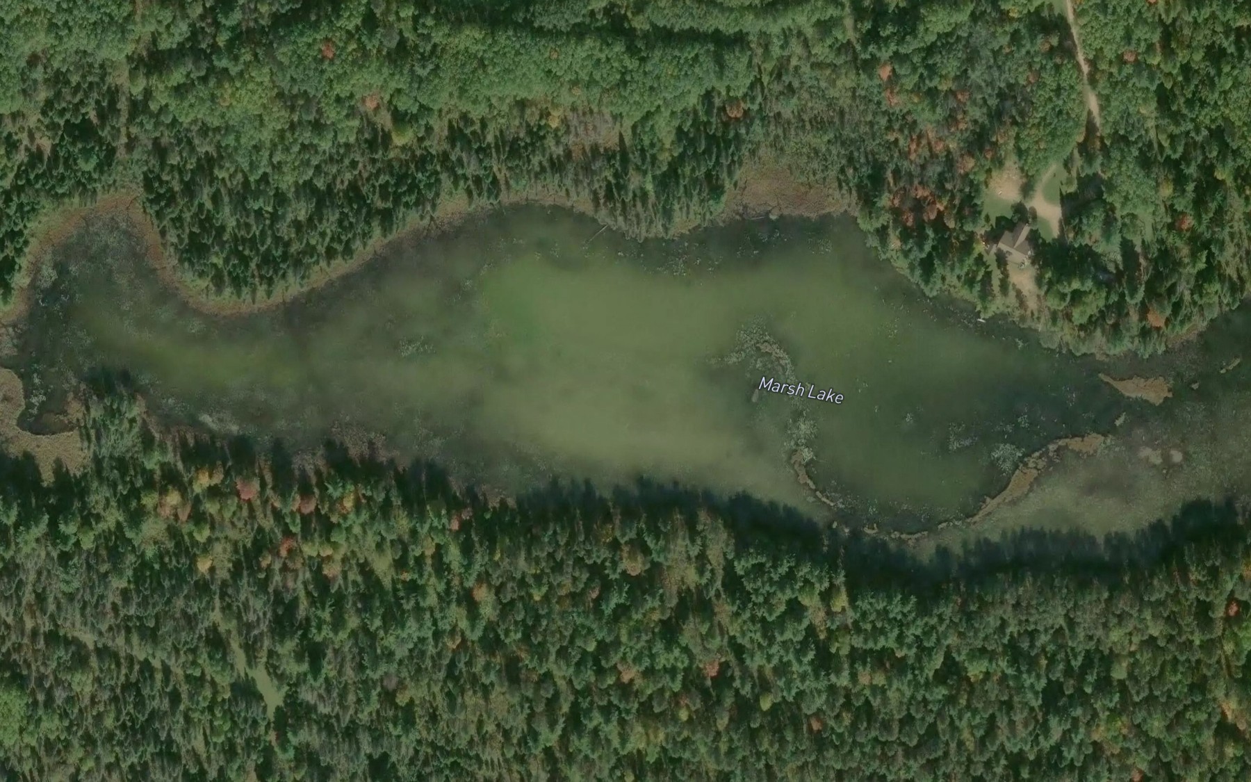 Satellite map of the Marsh Lake