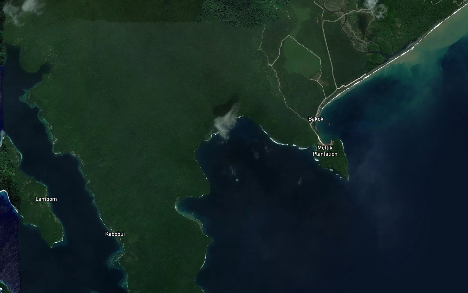 Satellite map of the Lanisso Bay