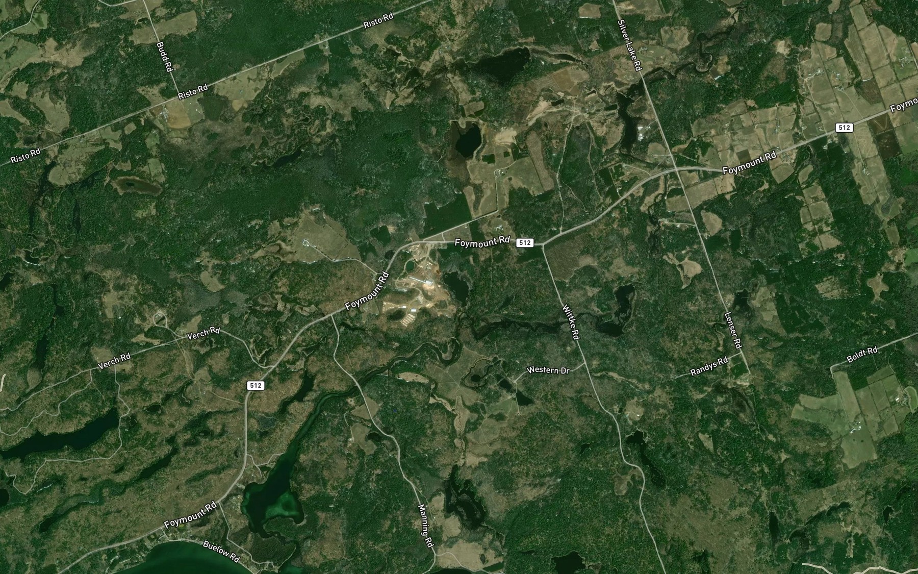 Satellite map of the Brock Lake