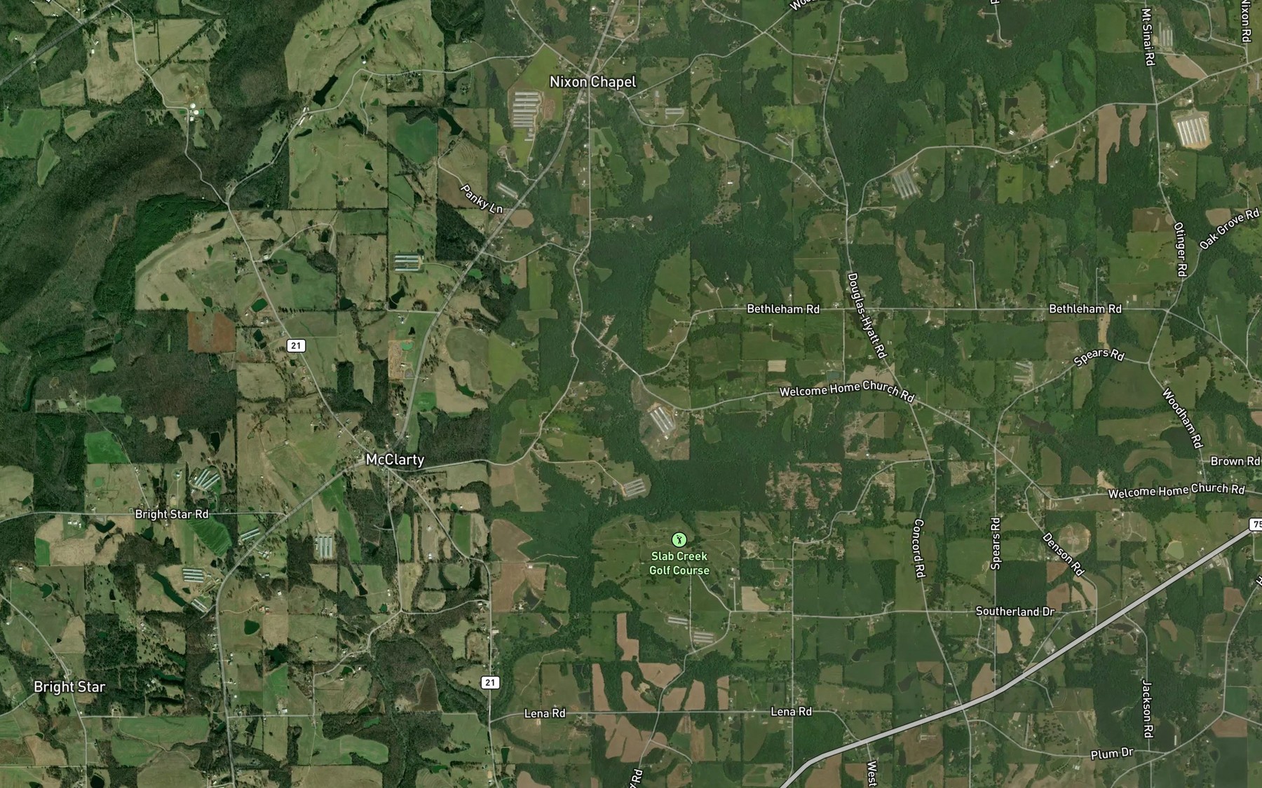 Satellite map of the Eades Branch