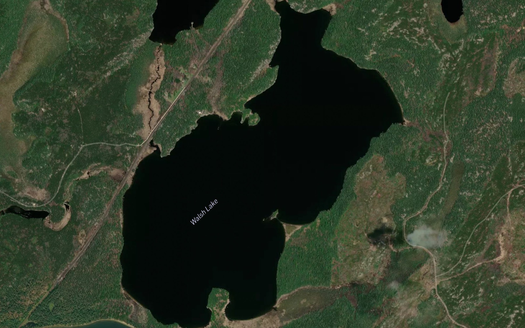 Satellite map of the Walsh Lake