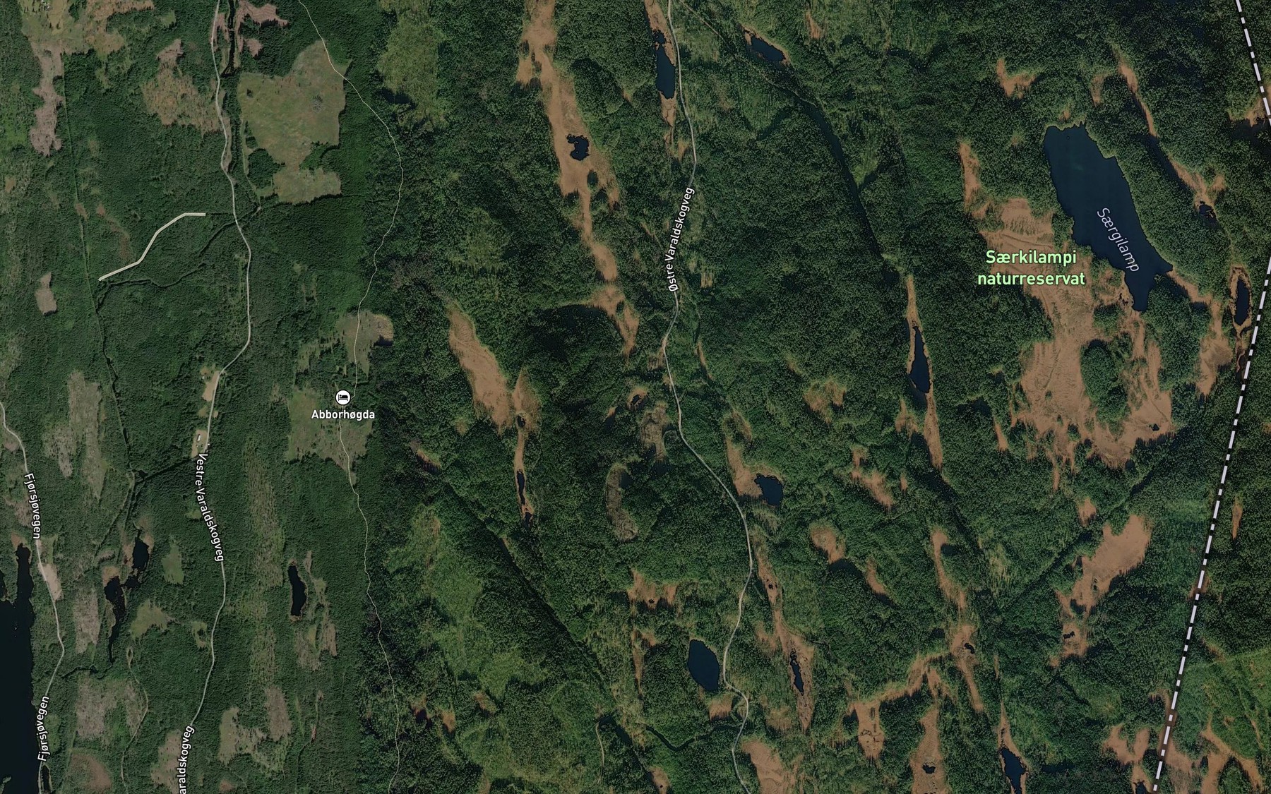 Satellite map of the Tobakktjernet