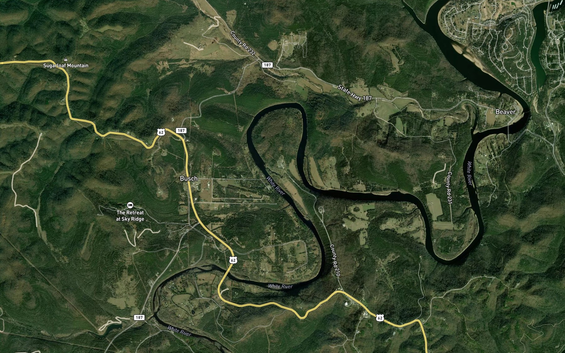 Satellite map of the Blue Spring