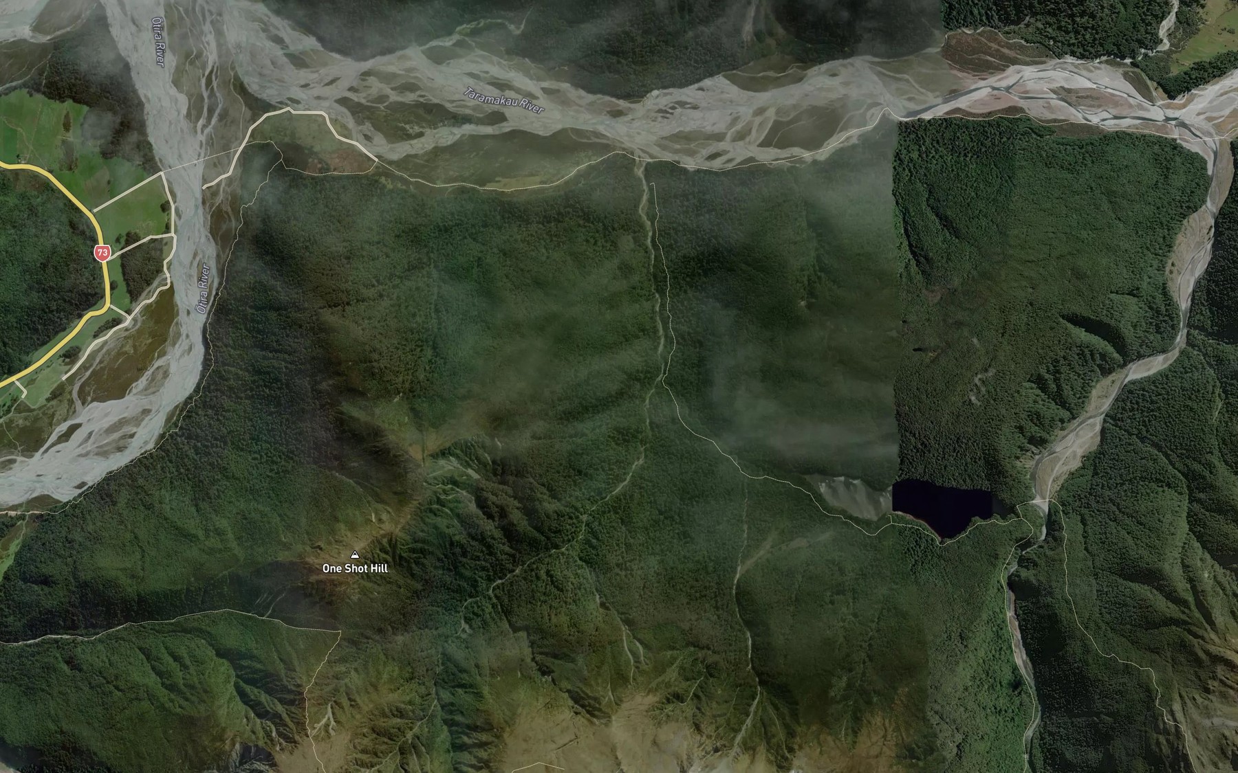 Satellite map of the Lake Creek