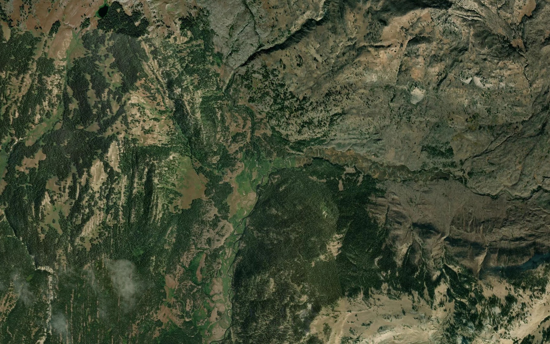 Satellite map of the North Buffalo Fork Springs