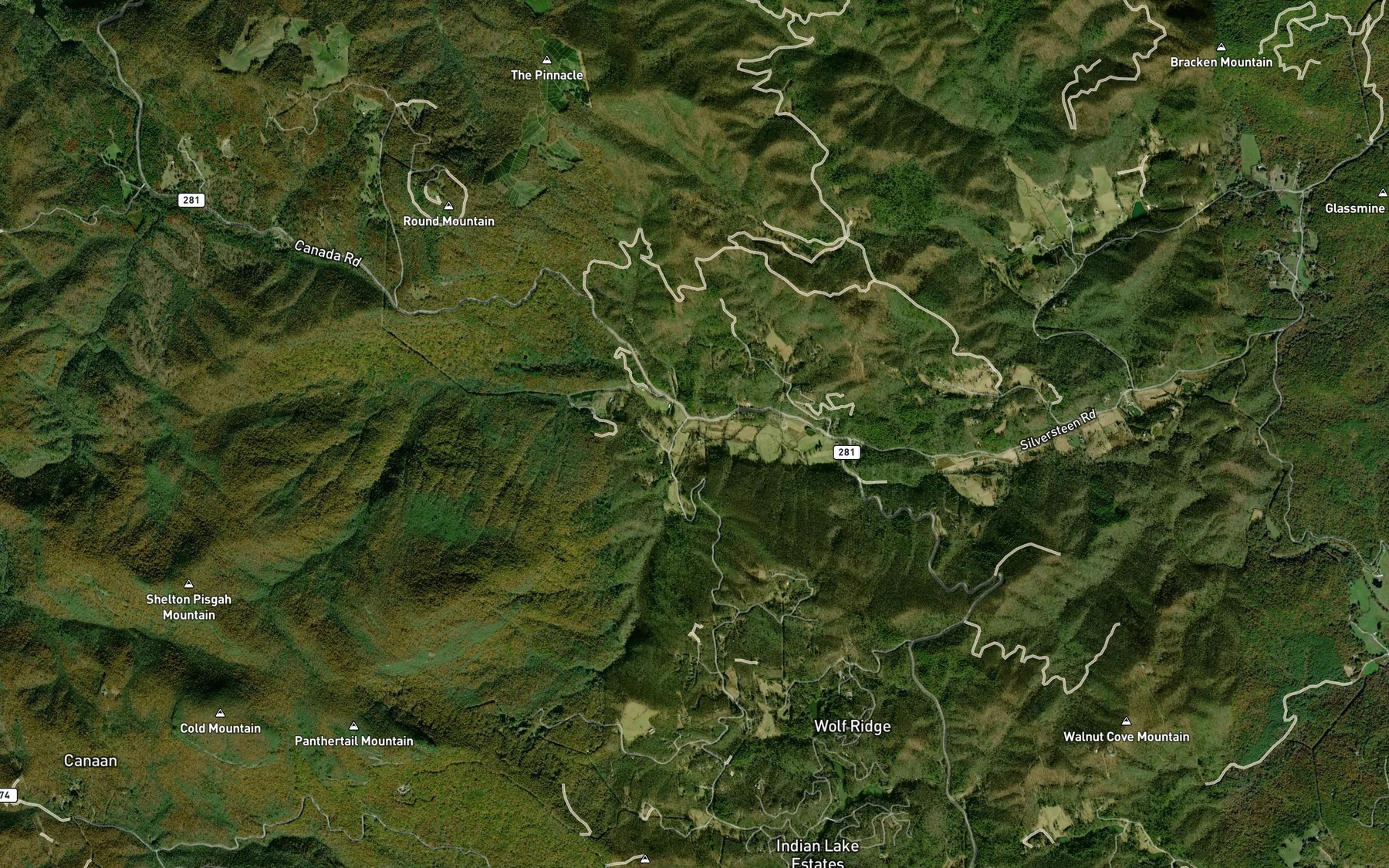 Satellite map of the Fork Creek