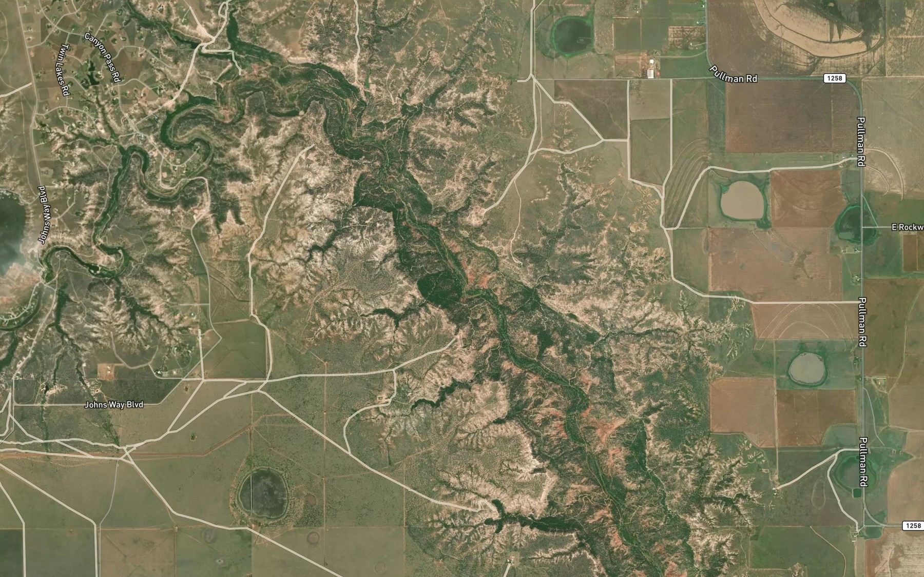 Satellite map of the Spring Branch