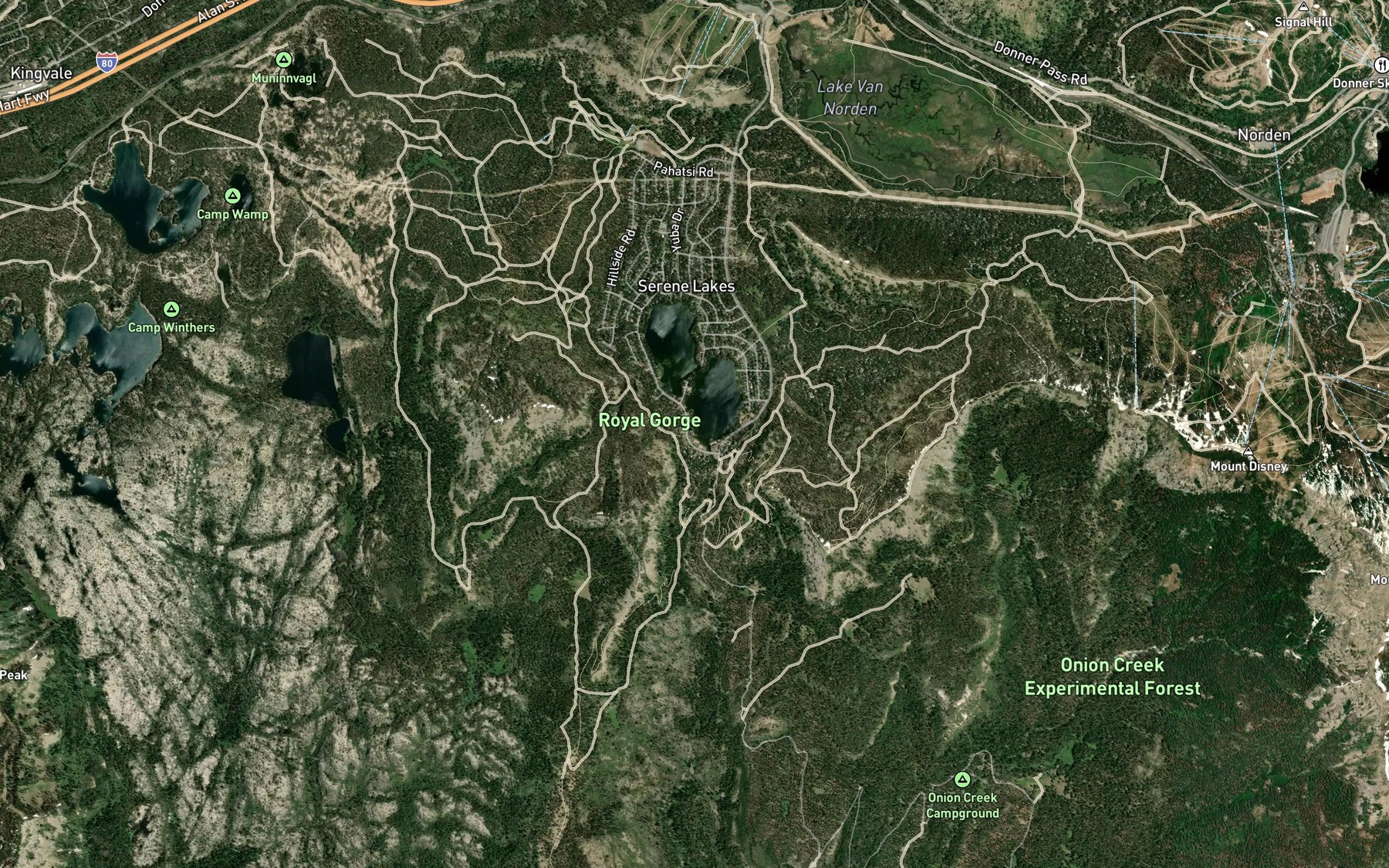 Satellite map of the Ice Lakes
