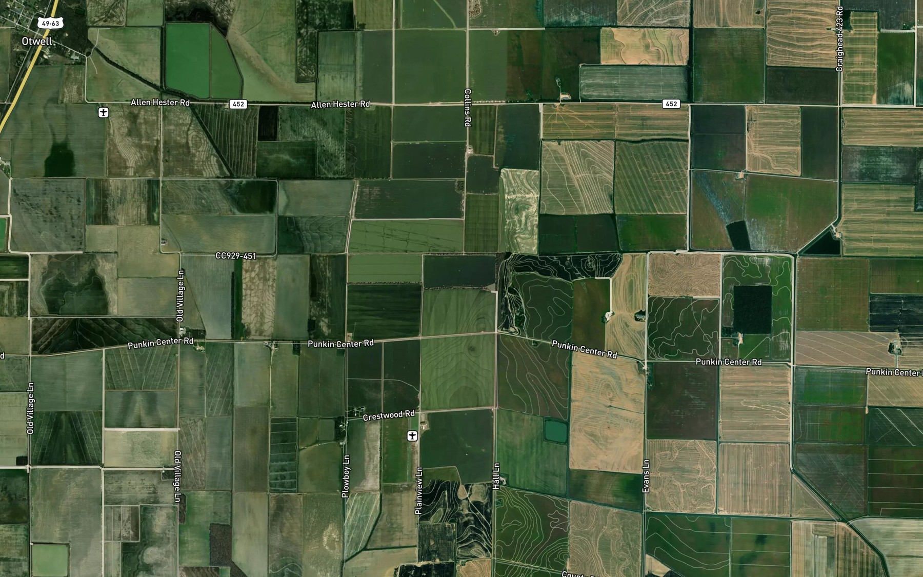 Satellite map of the Keller Lake