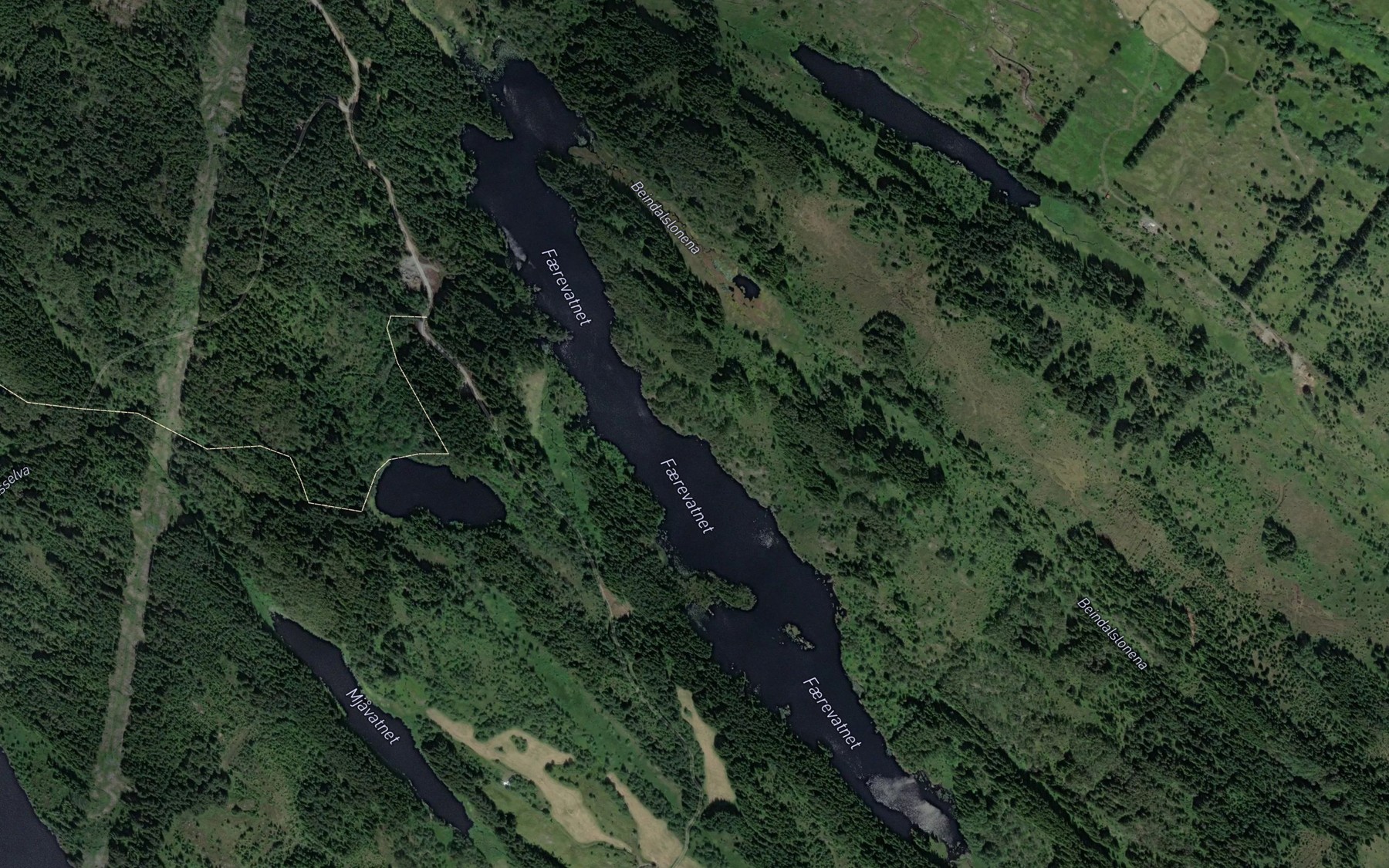 Satellite map of the Faerevatnet