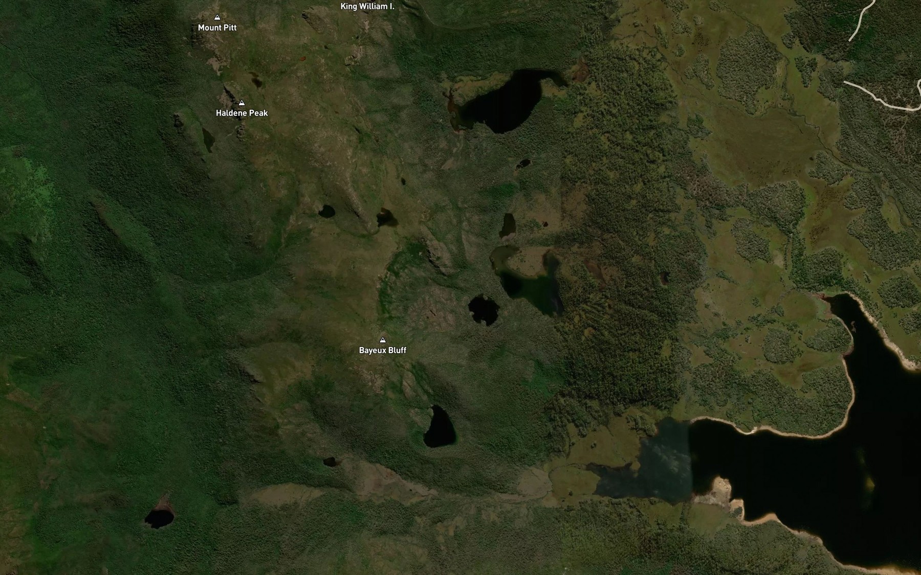Satellite map of the Lake Eva