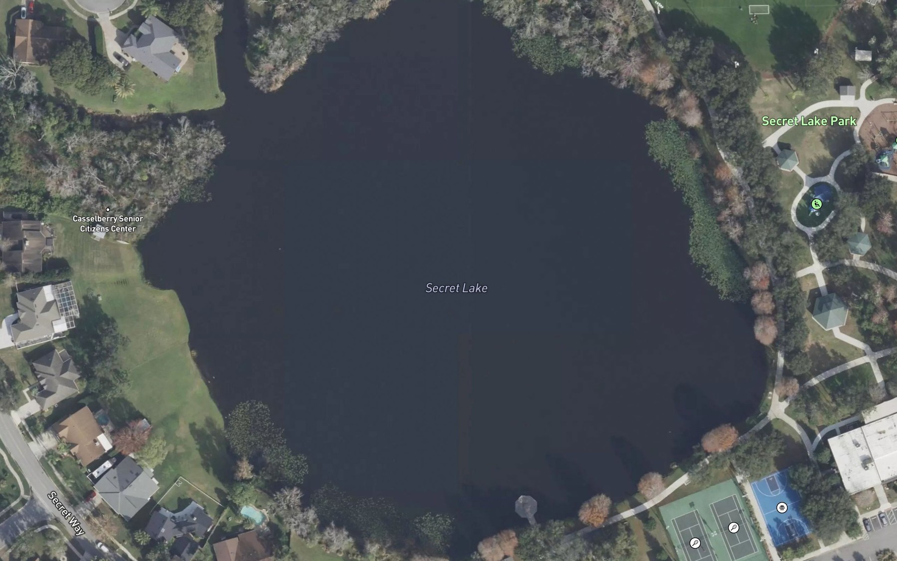 Satellite map of the Secret Lake
