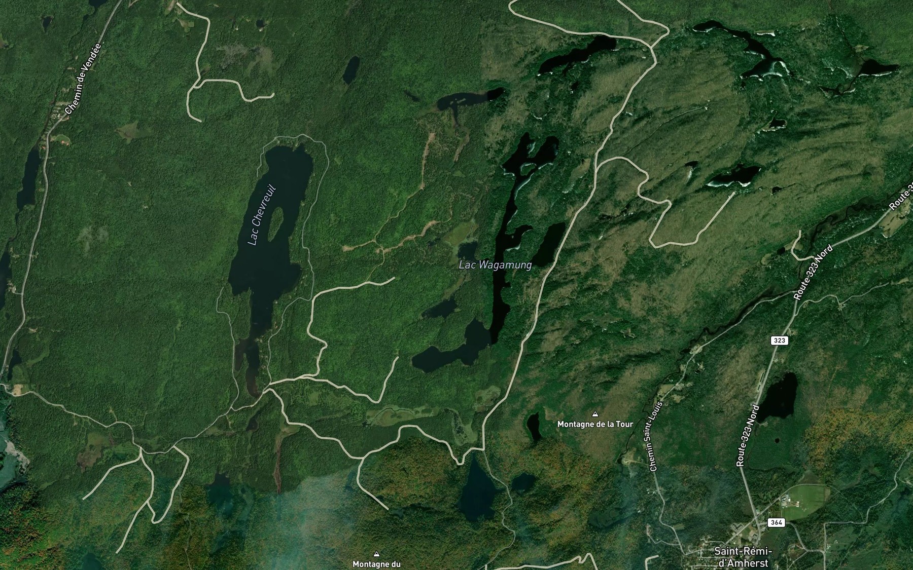 Satellite map of the Lac du Ruisseau
