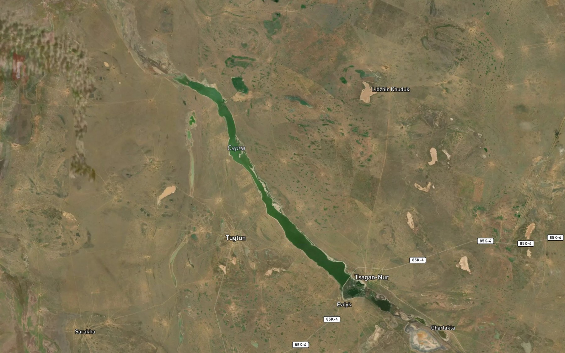 Satellite map of the Ozero Sarpa