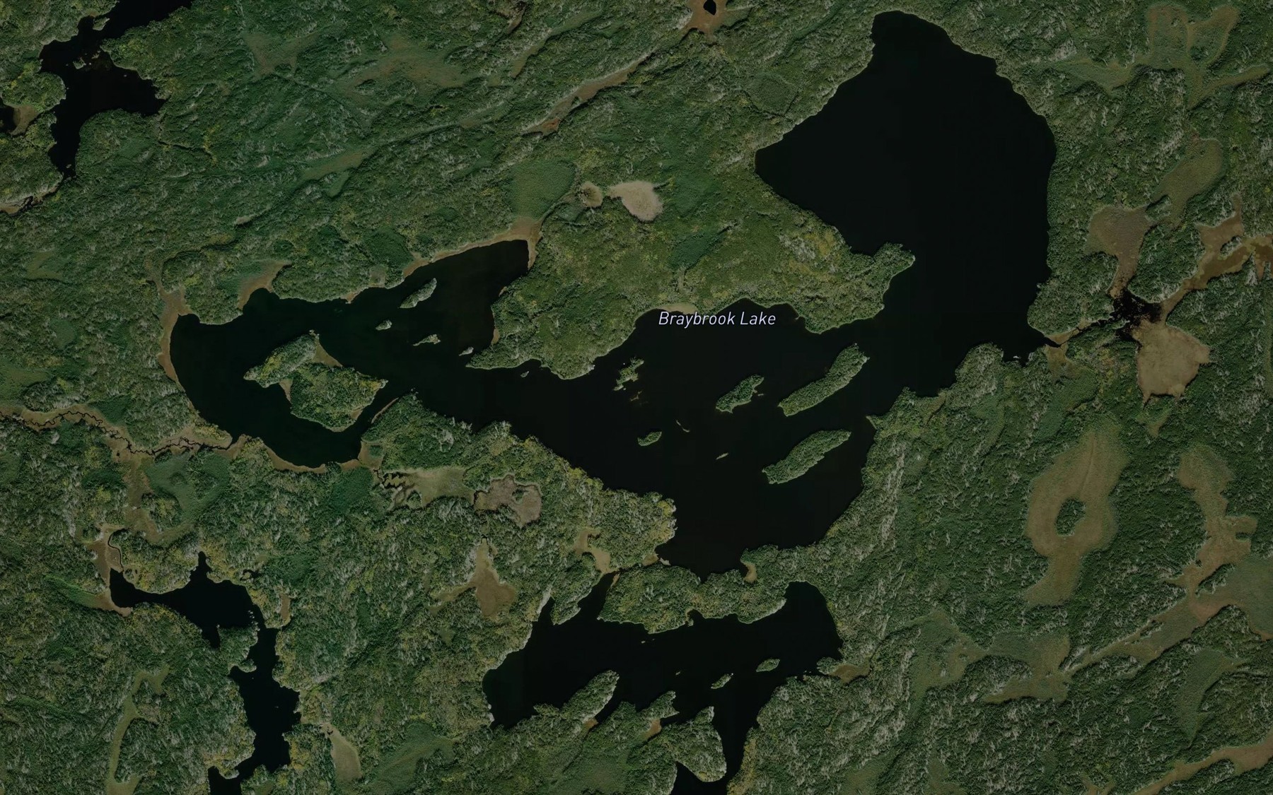 Satellite map of the Braybrook Lake