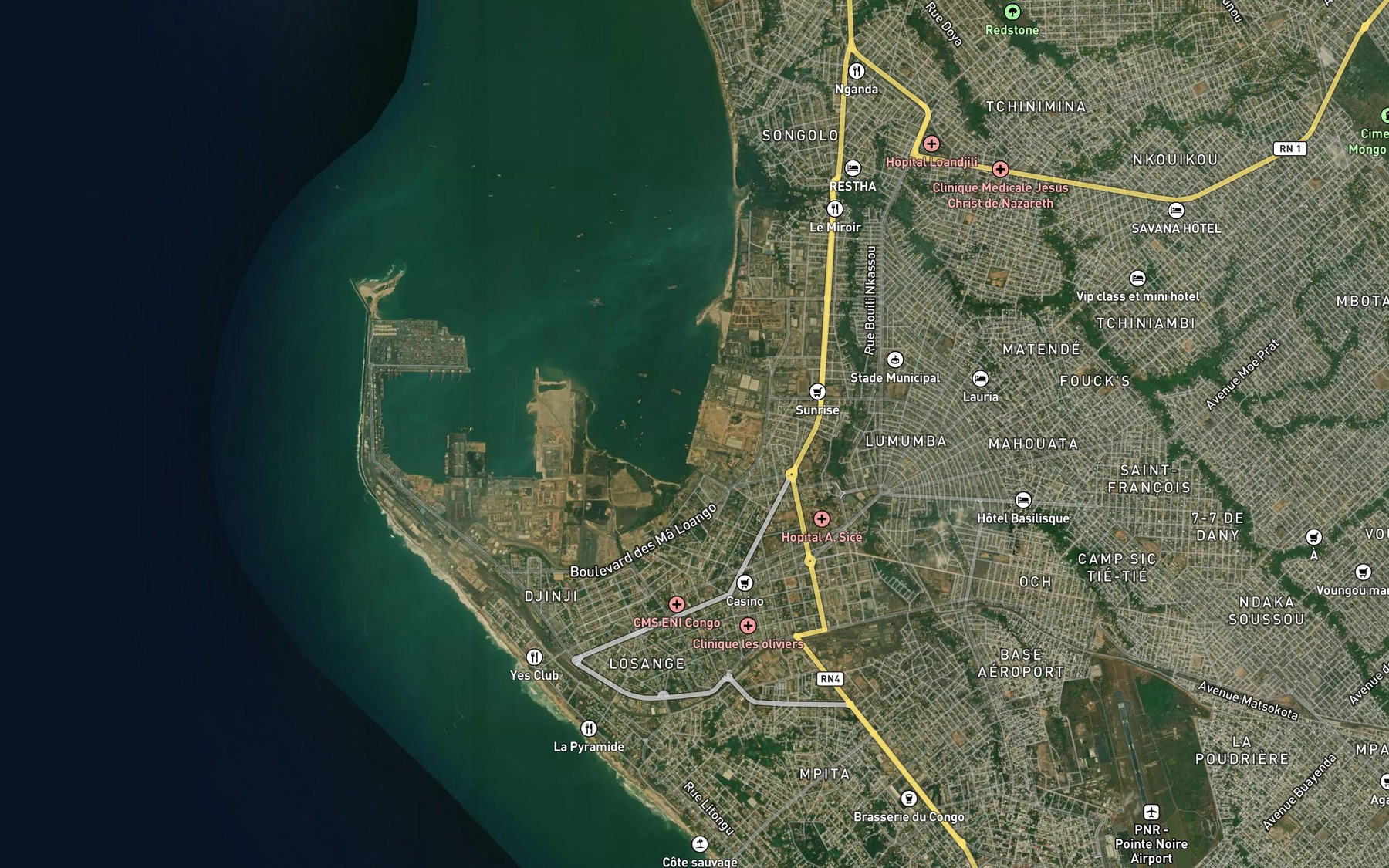 Satellite map of the Tchikoba