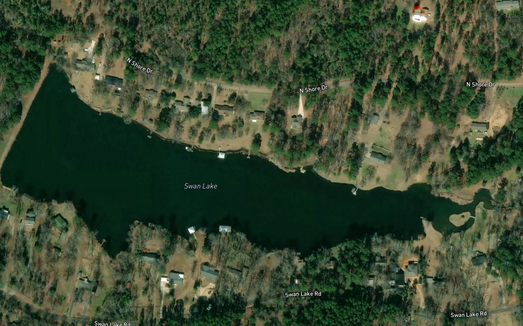 Satellite map of the Swan Lake