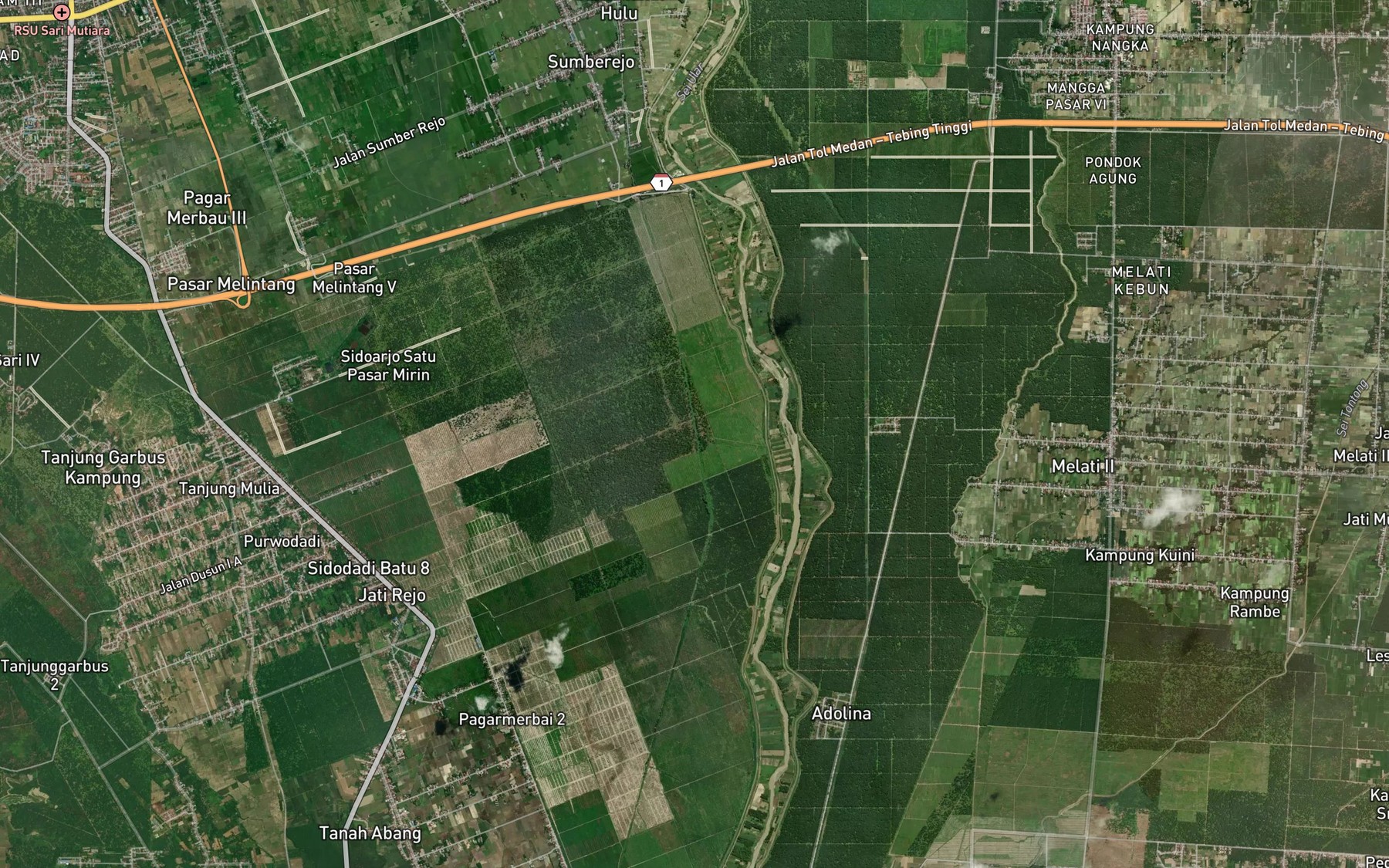 Satellite map of the Sungai Kenang