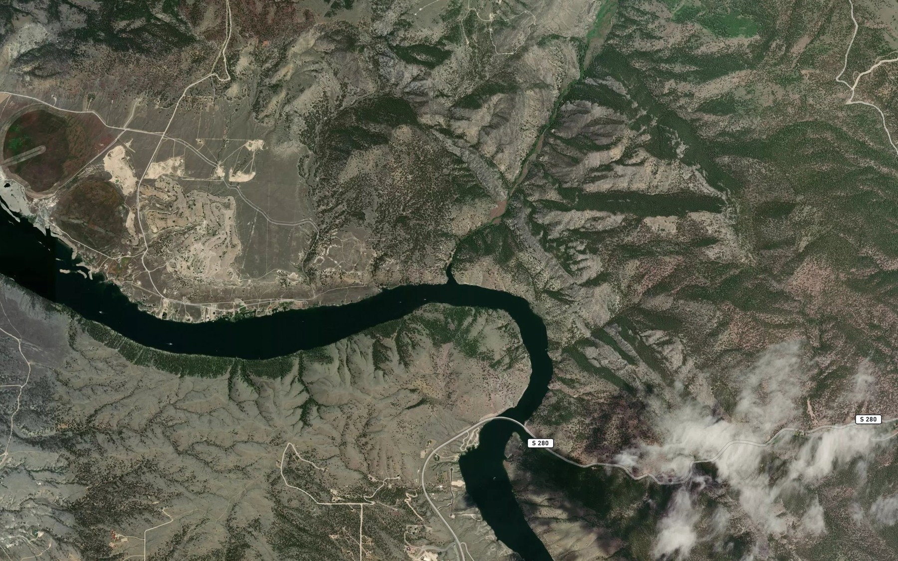 Satellite map of the Soup Creek