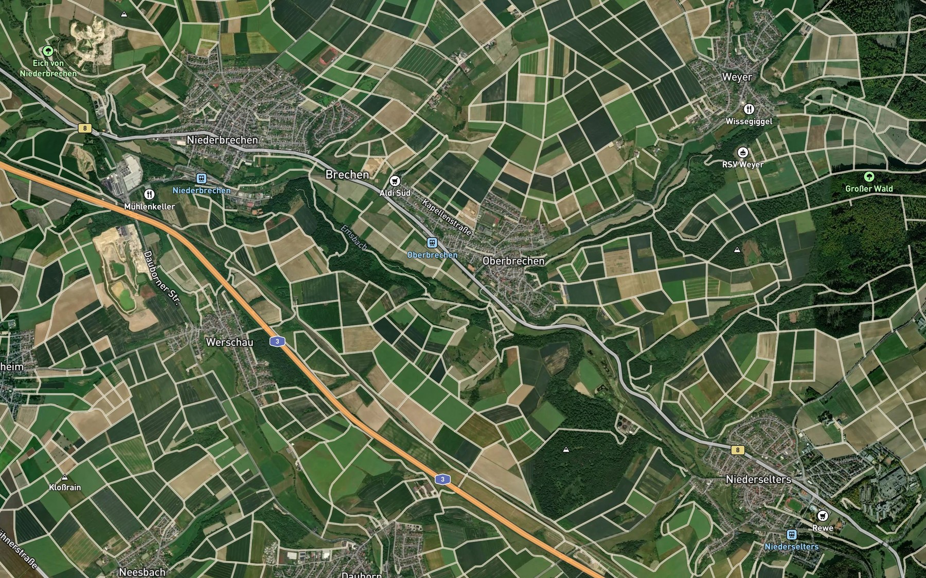 Satellite map of the Laubusbach