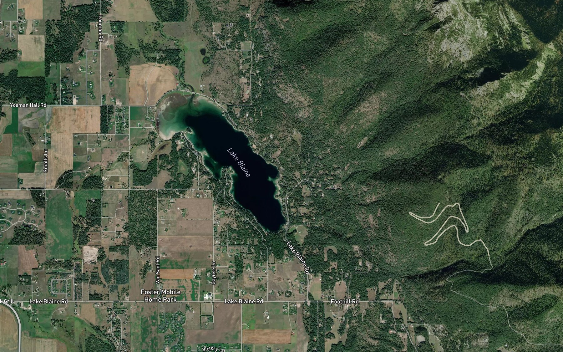 Satellite map of the Hemler Creek