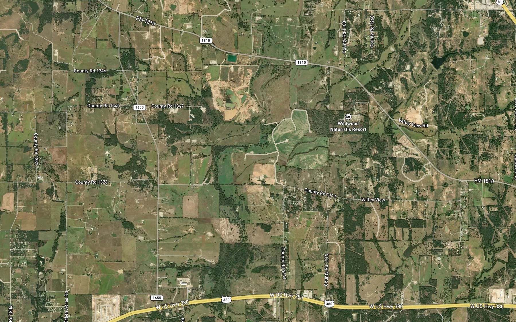 Satellite map of the Twin Pond Creek