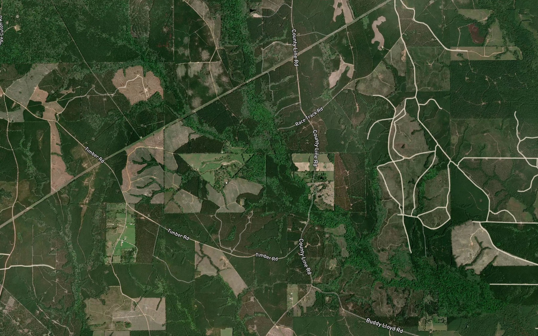 Satellite map of the Woods Creek
