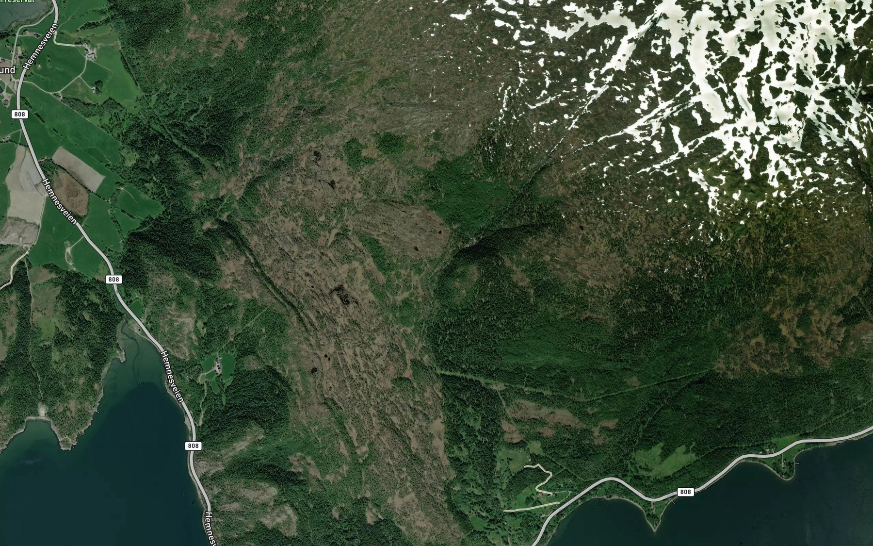 Satellite map of the Saeterbekken