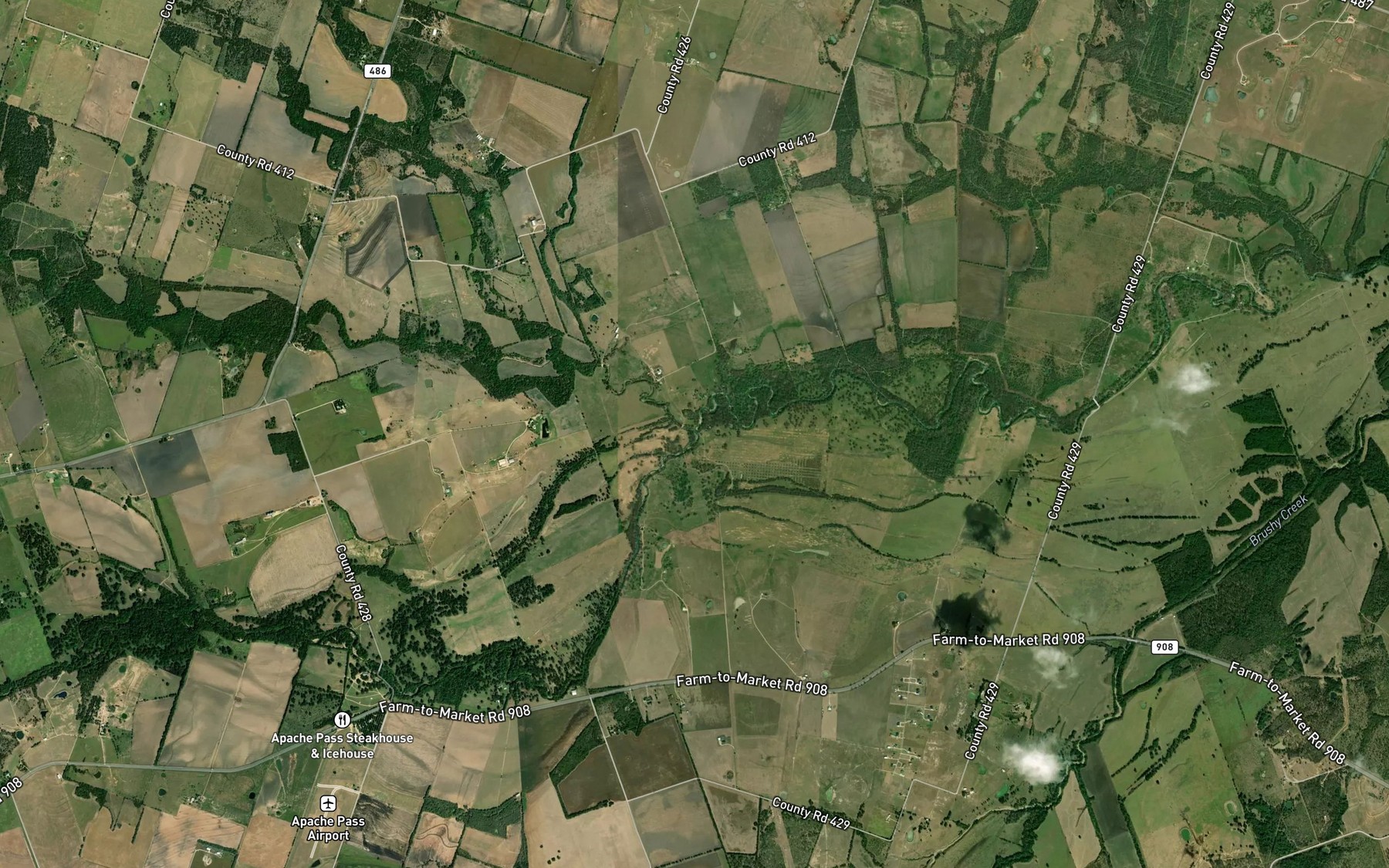 Satellite map of the Alligator Creek