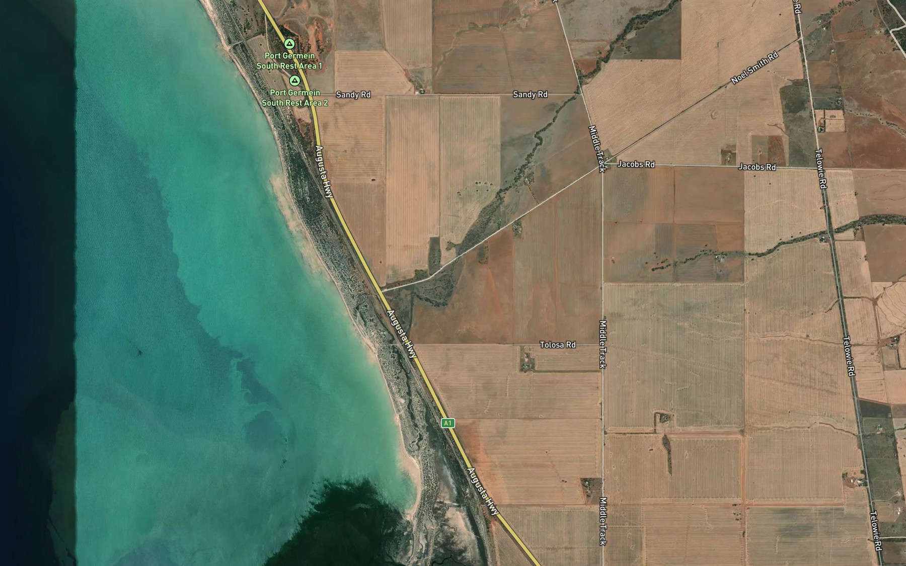 Satellite map of the Telowie Creek