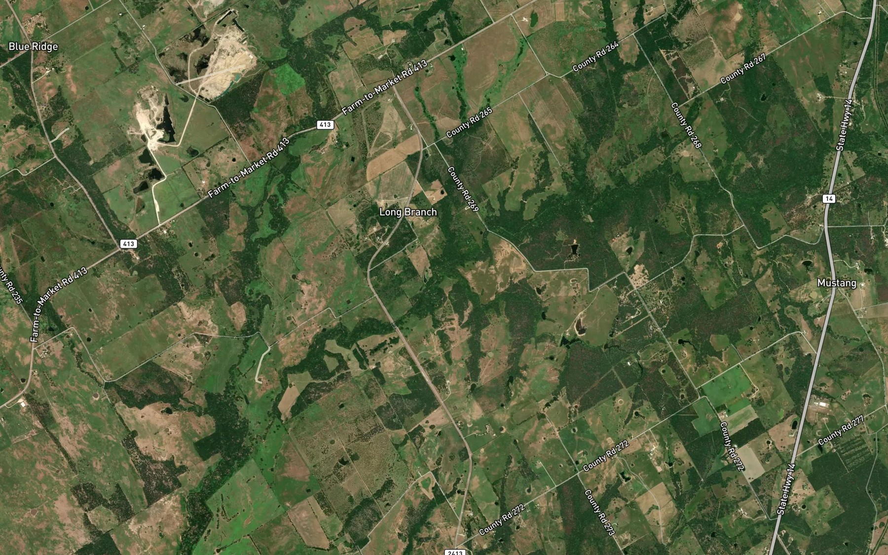 Satellite map of the Buckhorn Creek