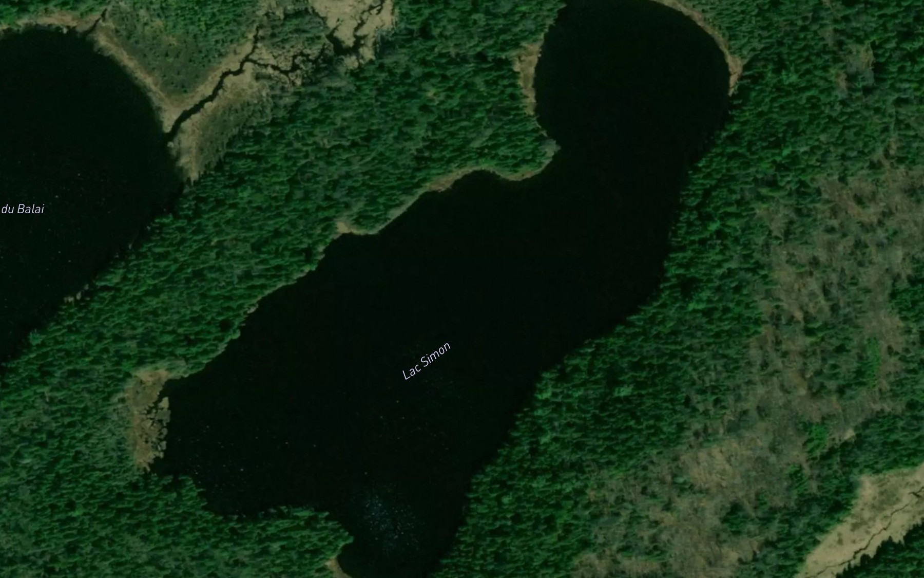 Satellite map of the Lac Simon