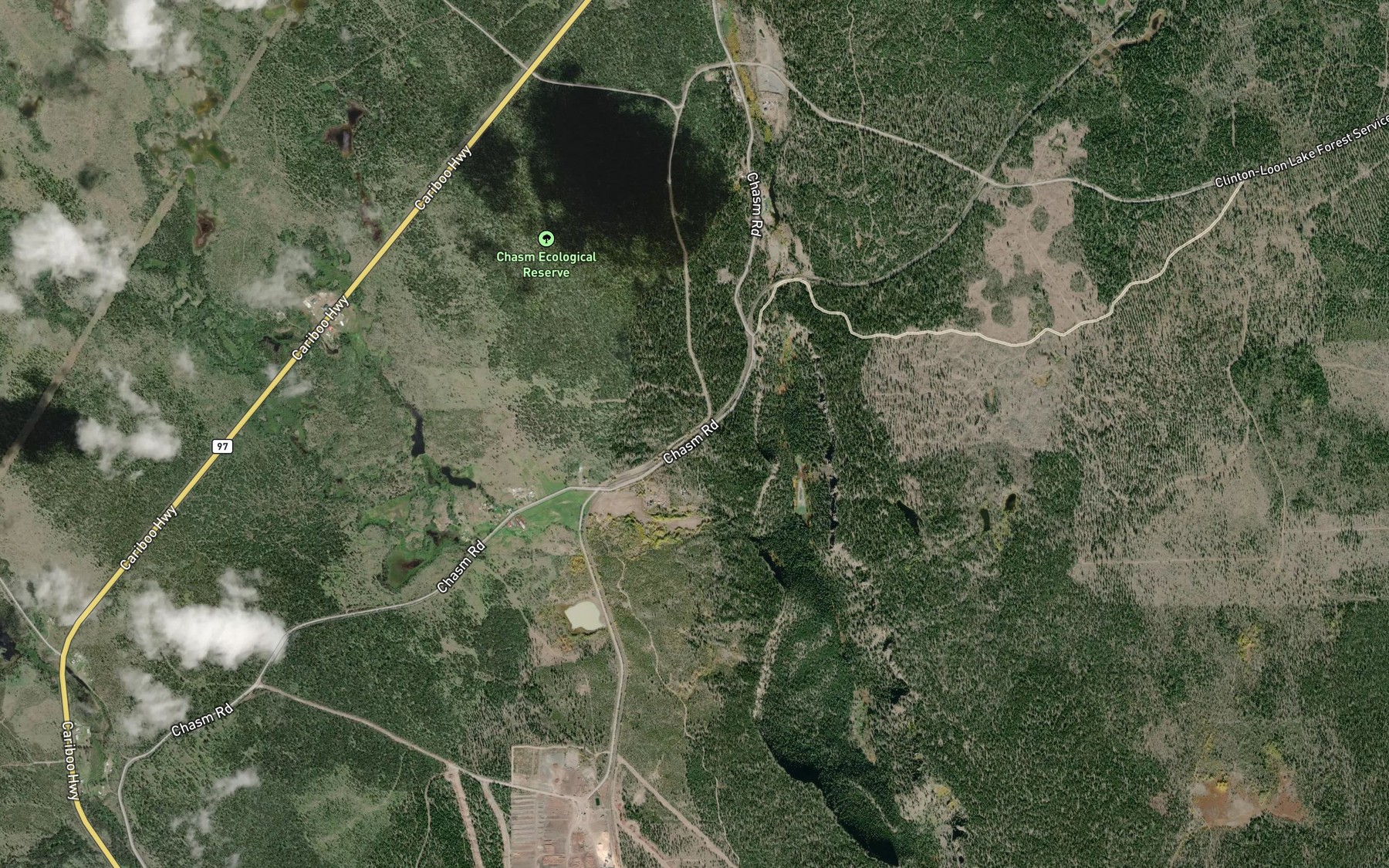Satellite map of the Sixtyone Creek