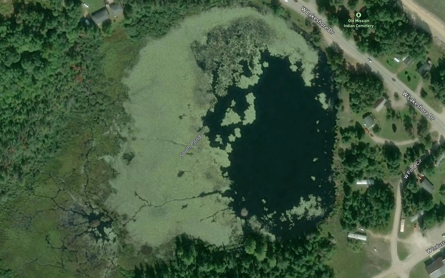 Satellite map of the South Pond