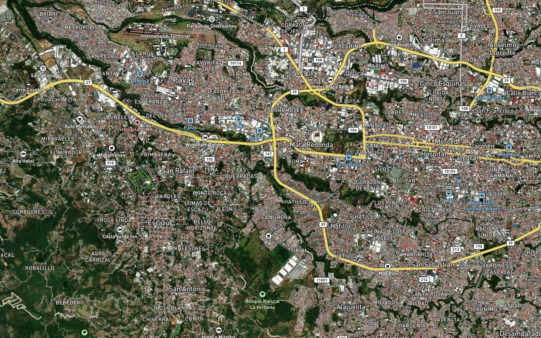 Satellite map of the Rio Maria Aguilar
