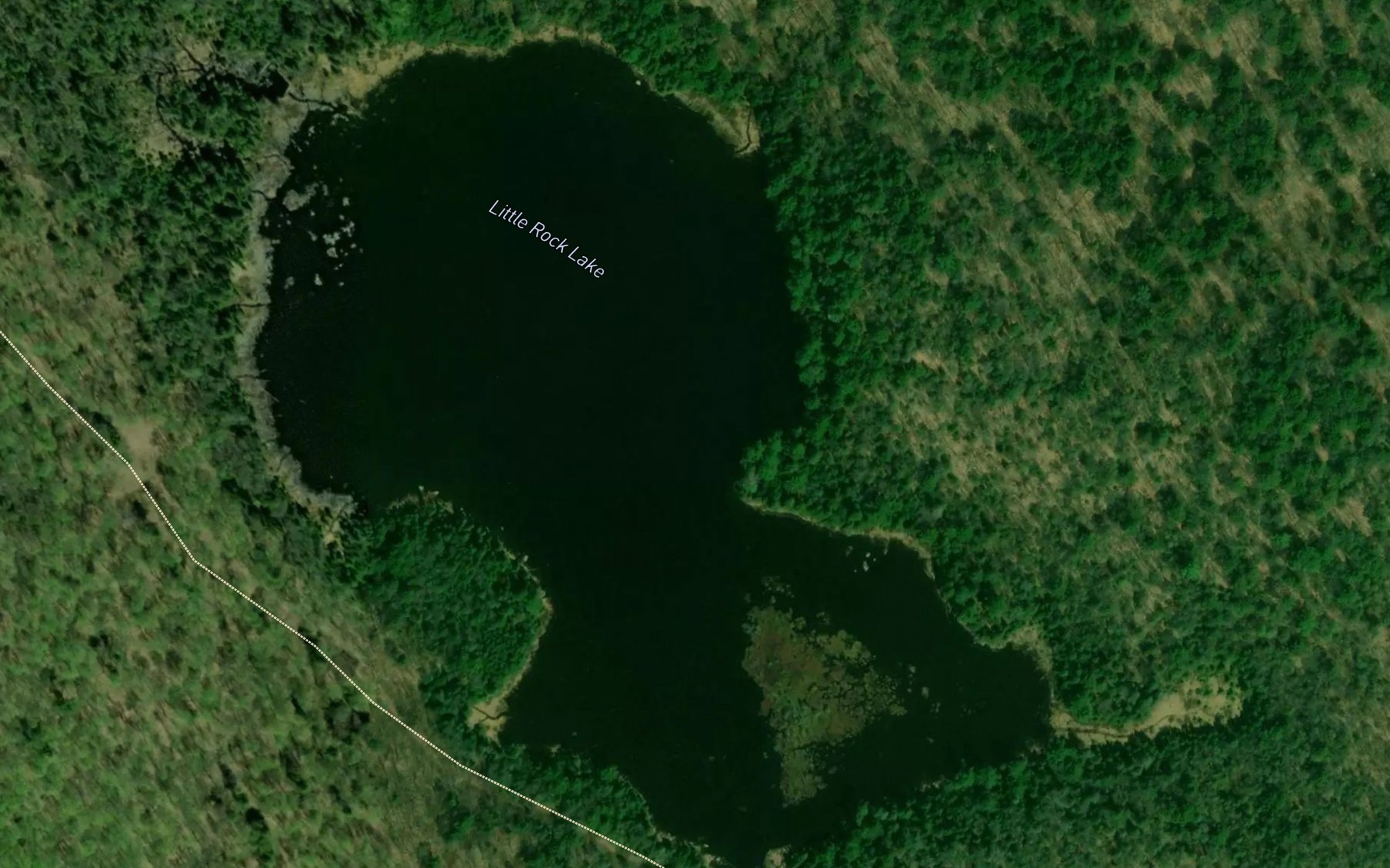 Satellite map of the Little Rock Lake