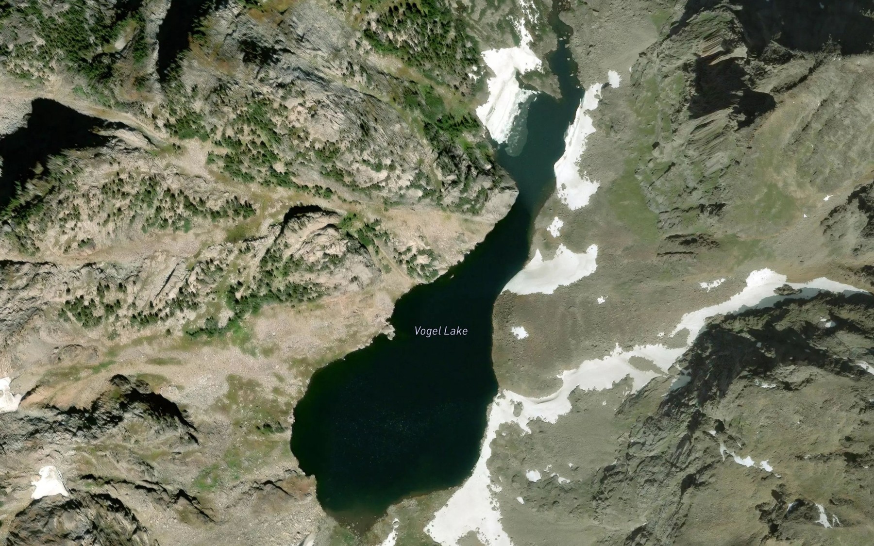 Satellite map of the Vogel Lake