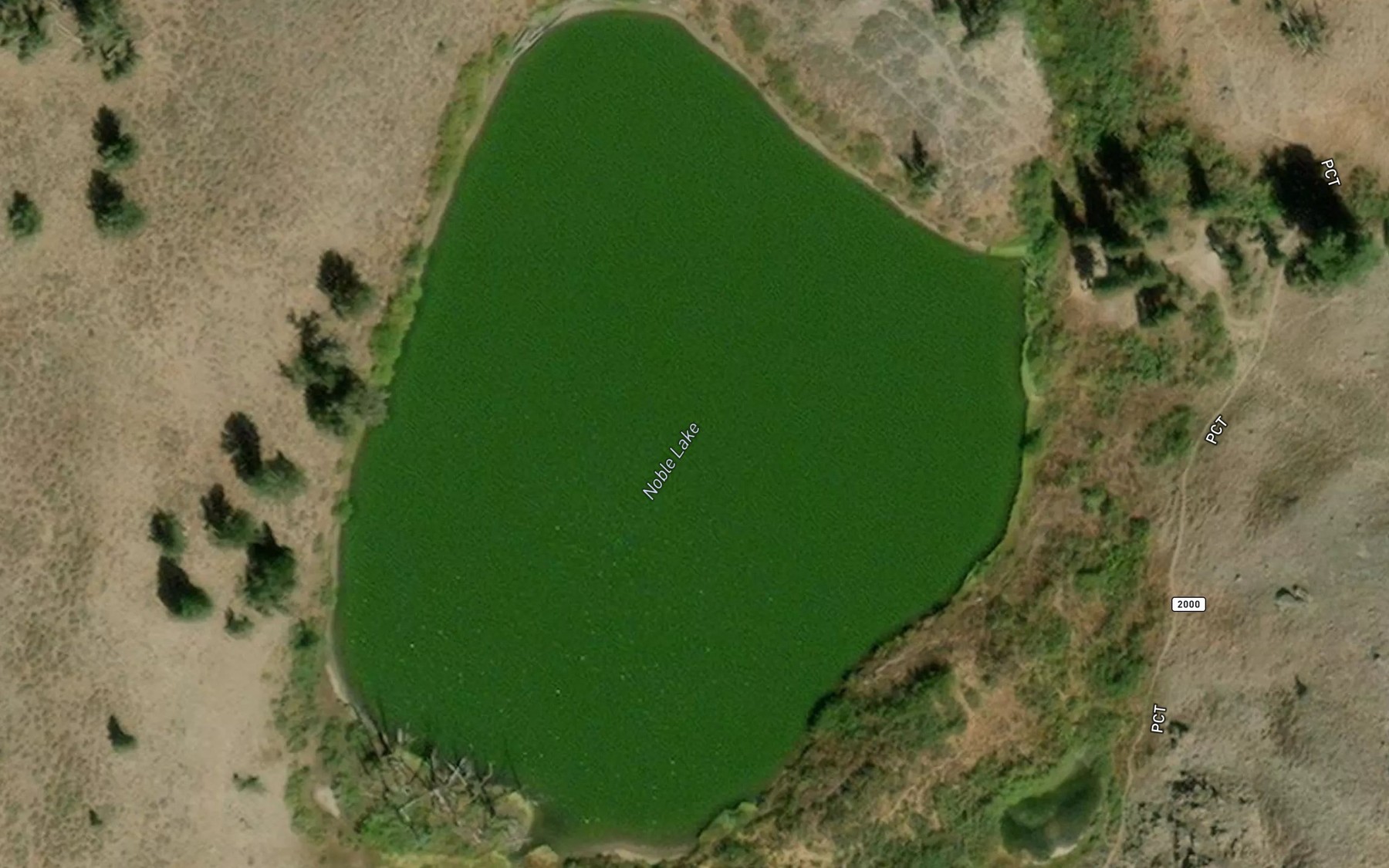 Satellite map of the Noble Lake