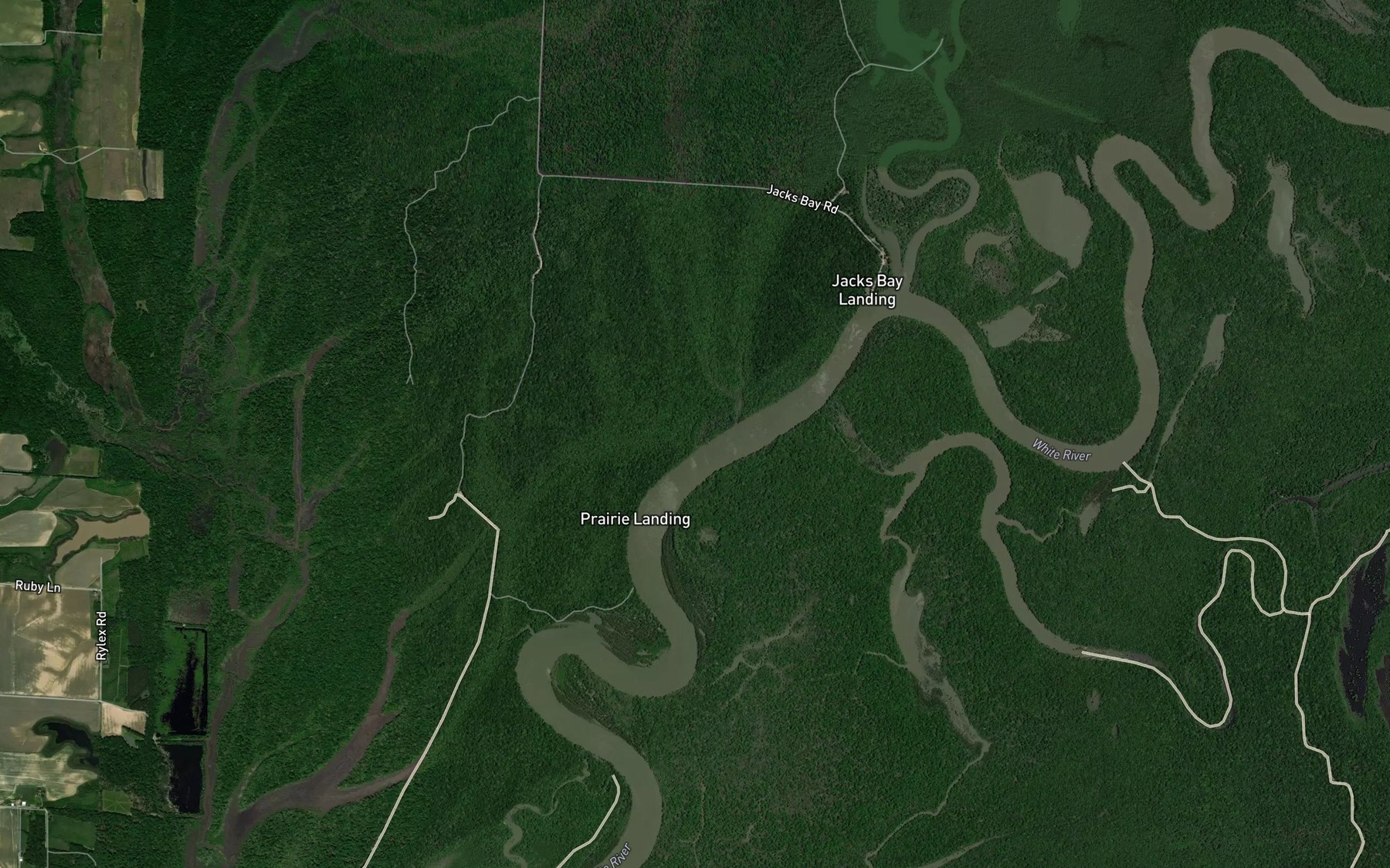 Satellite map of the Johnson Bay
