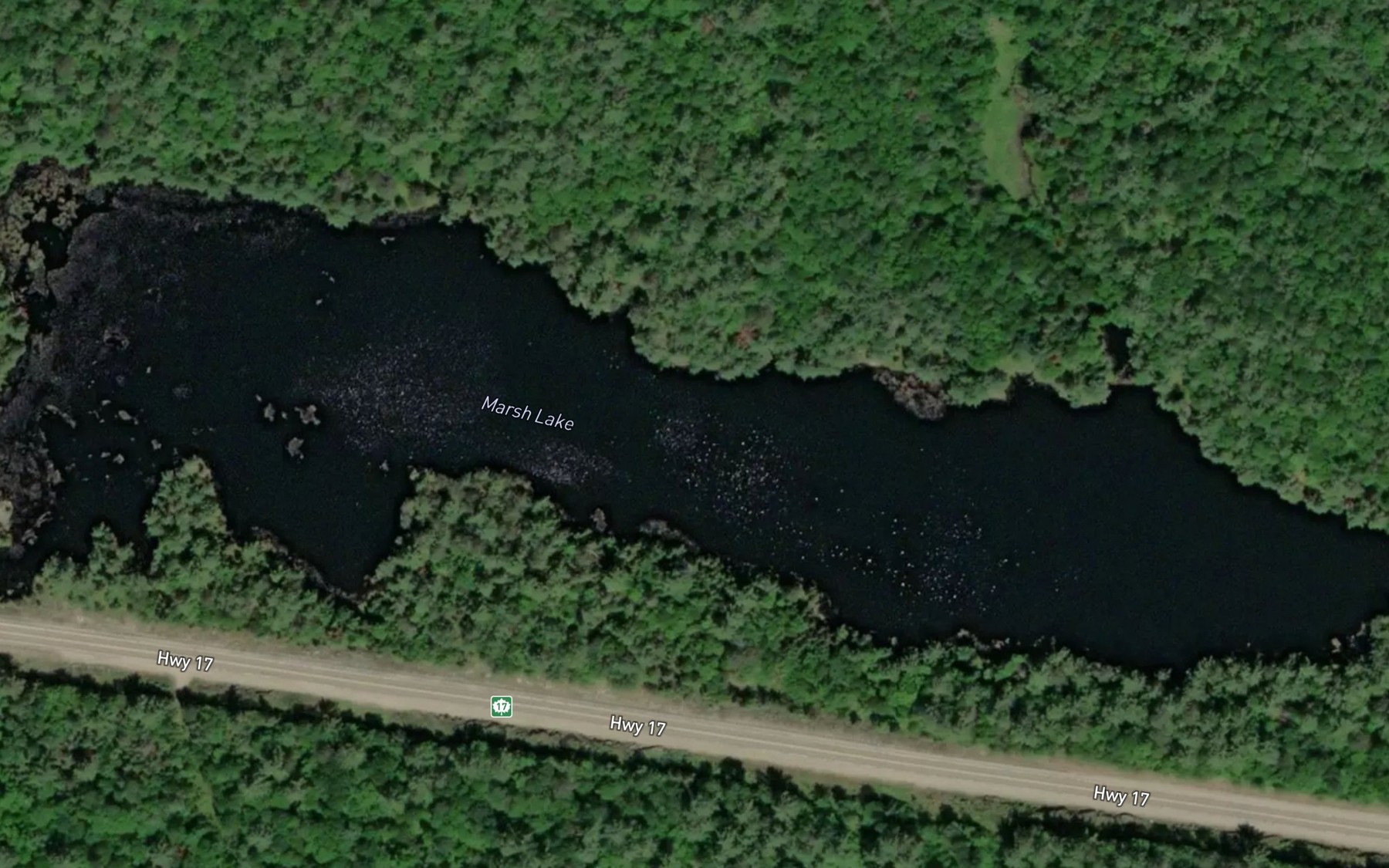 Satellite map of the Marsh Lake