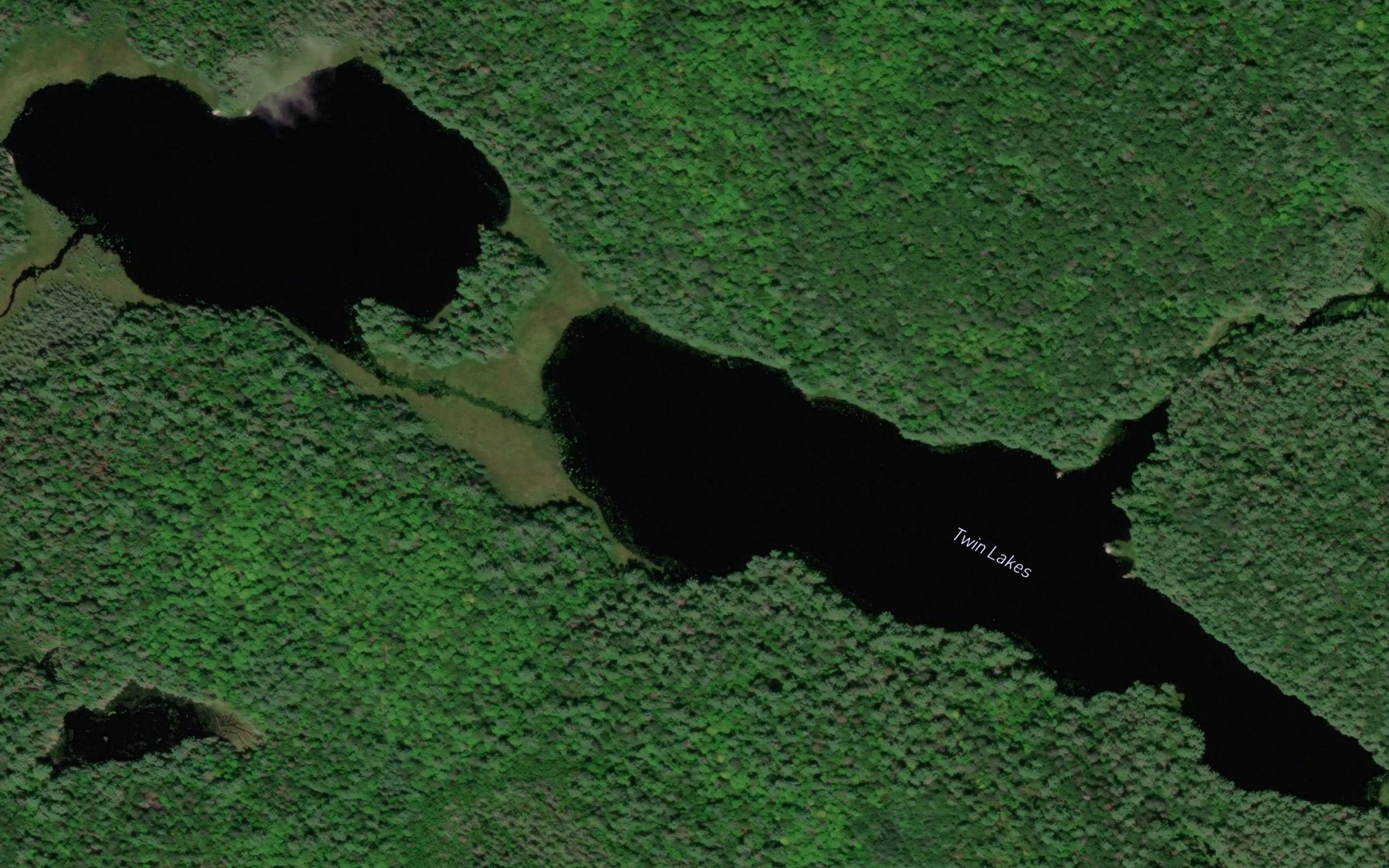 Satellite map of the Twin Lakes