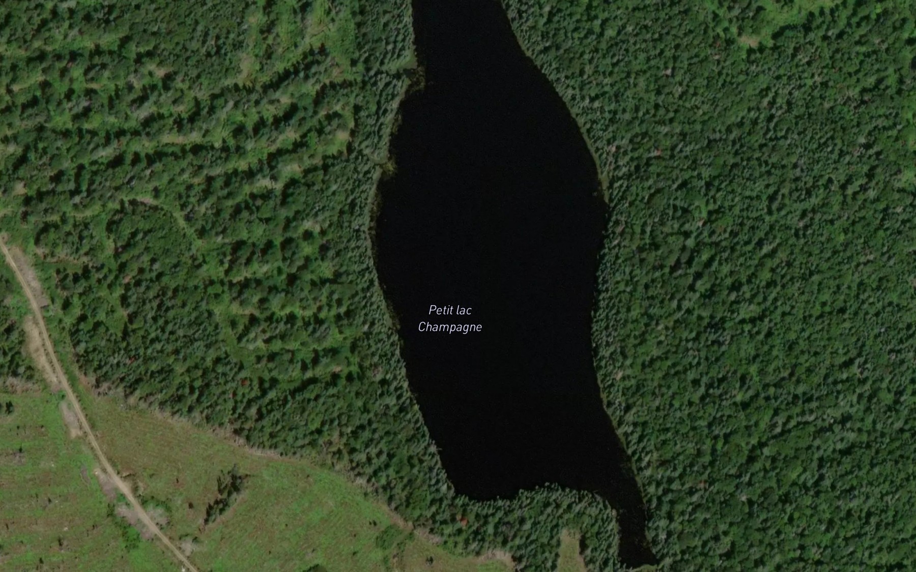 Satellite map of the Petit lac Champagne