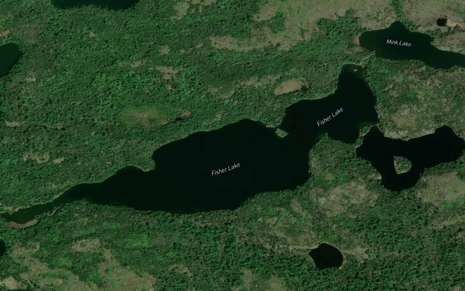 Satellite map of the Fisher Lake