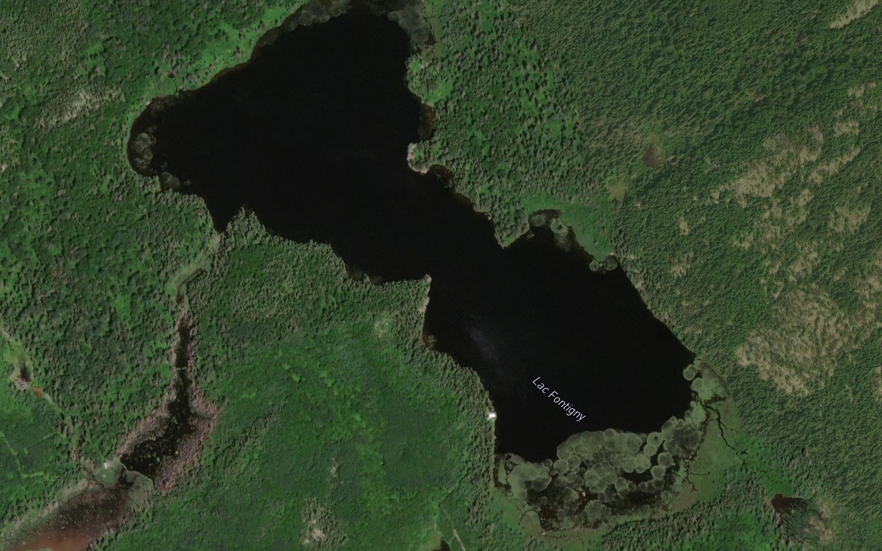 Satellite map of the Lac Fontigny