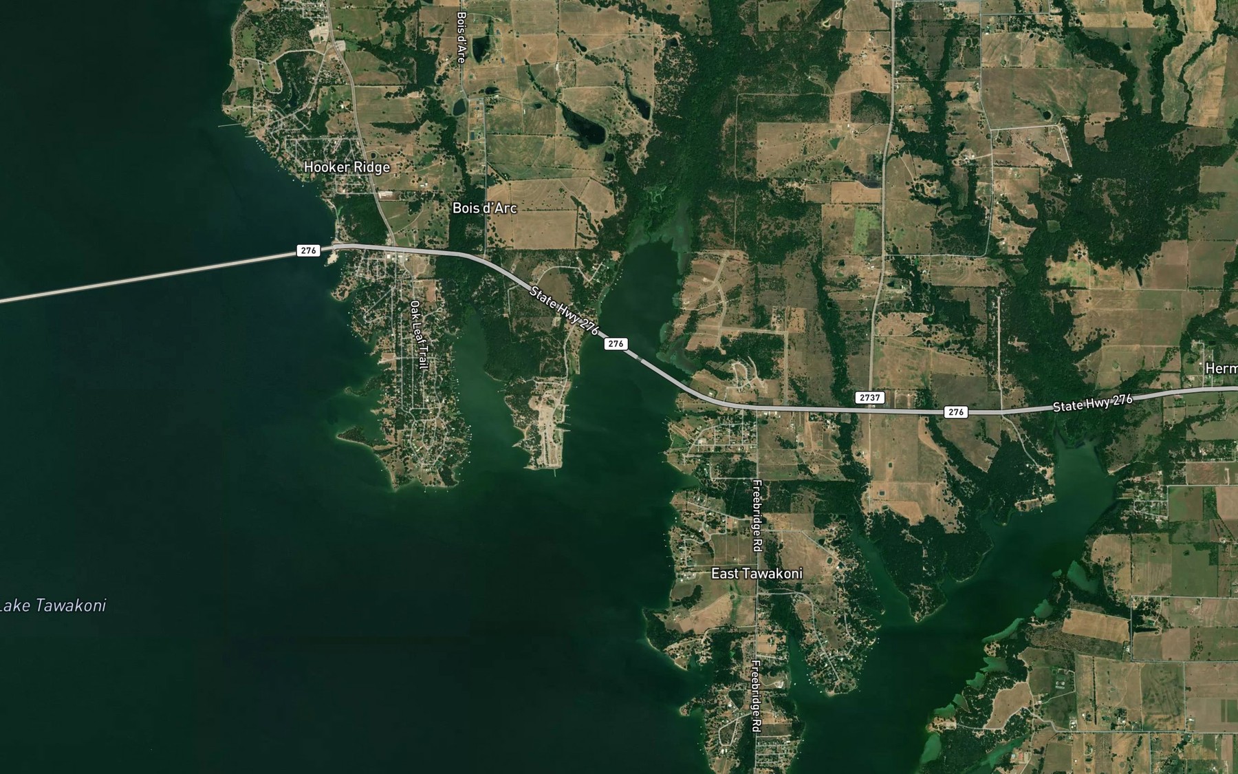 Satellite map of the Oak Cove