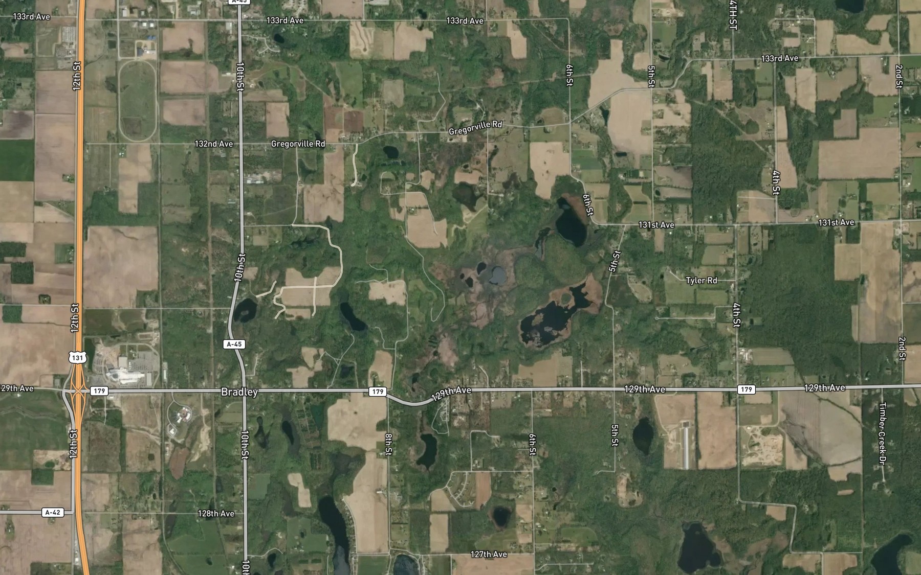 Satellite map of the Black Lake