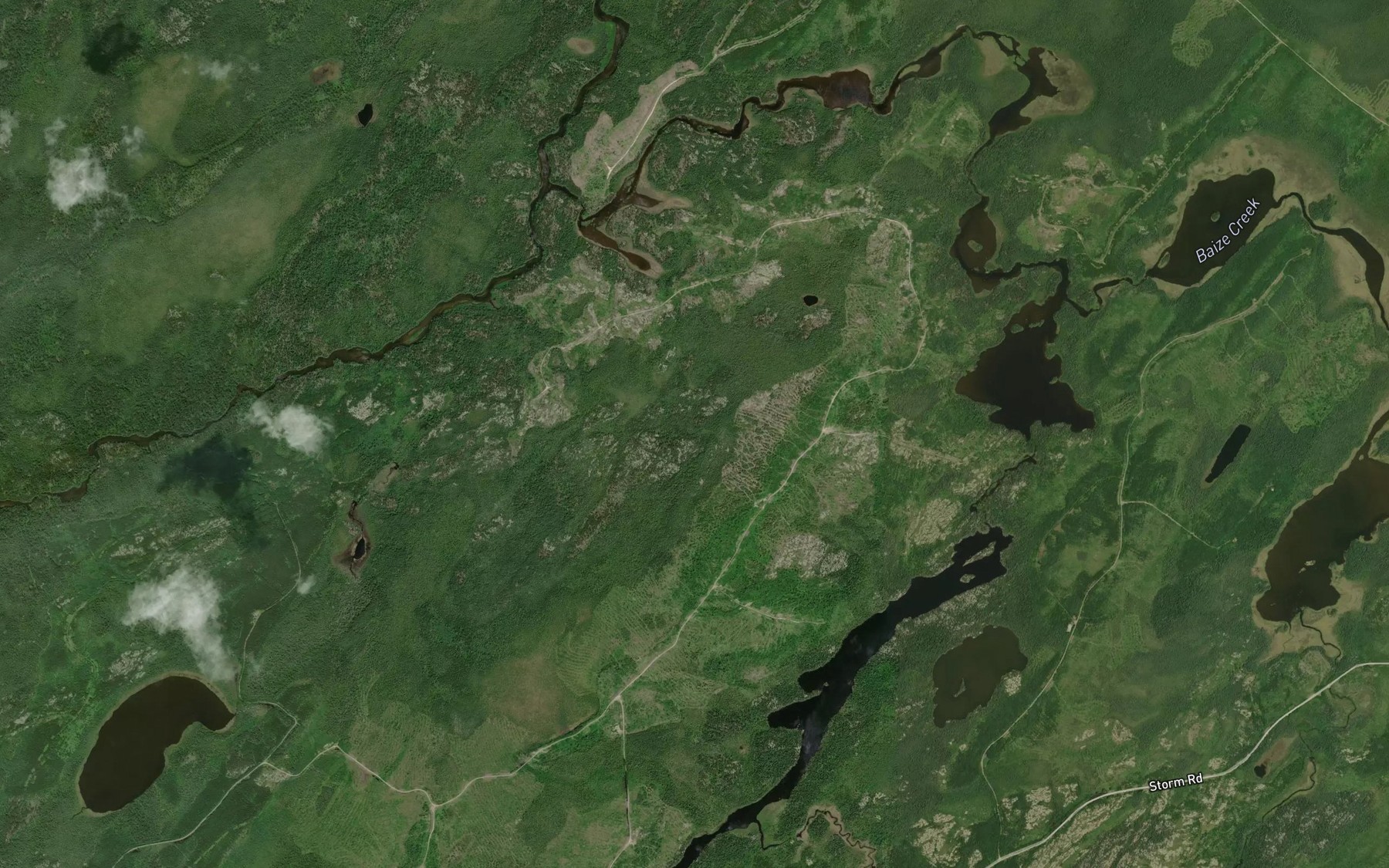 Satellite map of the Muslin Creek