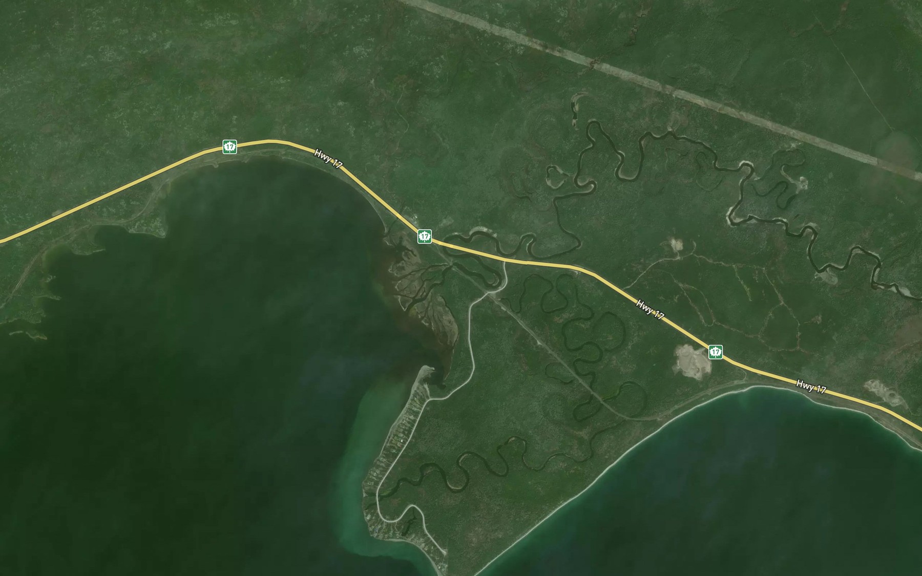 Satellite map of the Gravel River